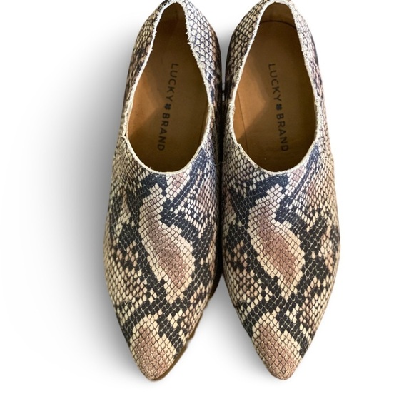 Lucky Brand Wild West Tabea Leather Snake Print Ankle Boots Size 7 - Picture 2 of 5